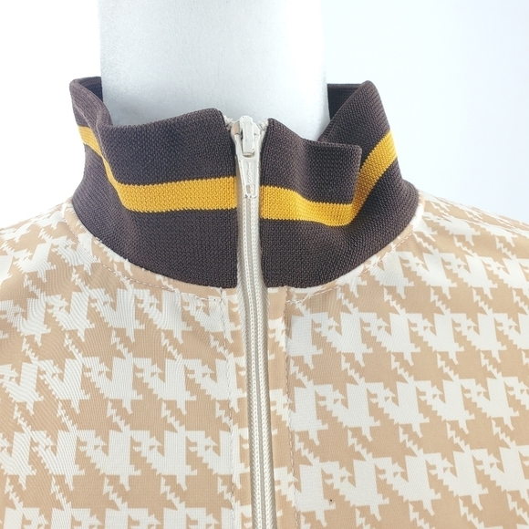 Exsto tan and white pattern jacket mock turtleneck - Picture 6 of 14